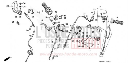 LEVIER DE GUIDON/CABLE XR100R2 de 2002